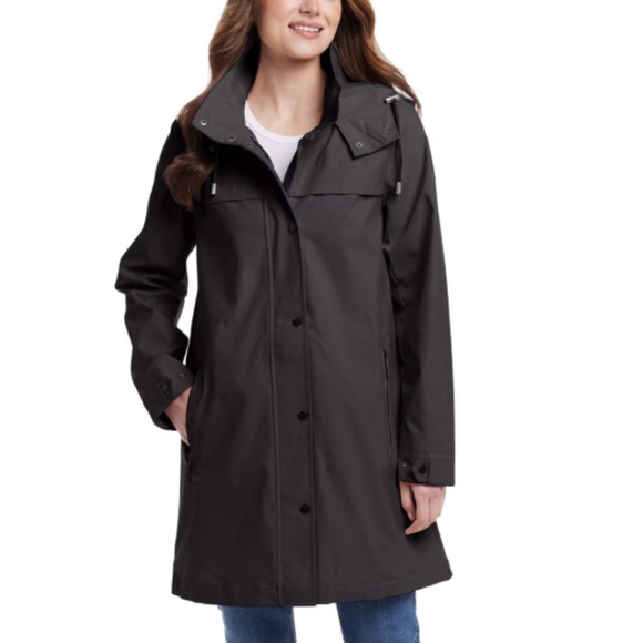 Weatherproof HOODED A-LINE RAIN JACKET Size L - Picture 2 of 16